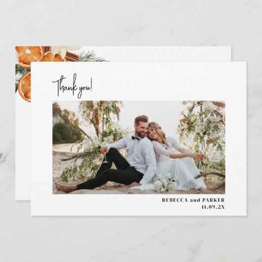 Wintergrün Hochzeit Danke Foto Qr Scan (Vorne/Hinten)