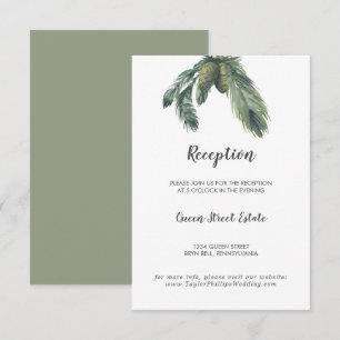 Wintergrün Hochzeitsempfangskarte Begleitkarte