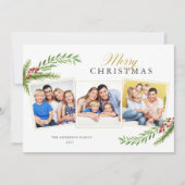 Wintergrün Minimal 3 Foto Frohe Weihnachten (Vorderseite)