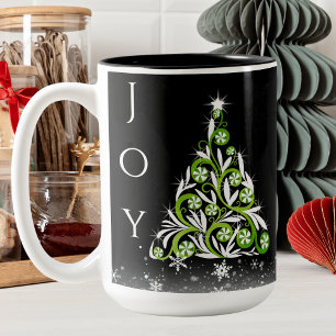 Wintergrün-Minzbonbon-Fancy-Christbaum Zweifarbige Tasse