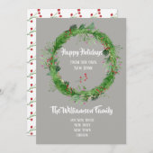 Wintergrün New Zuhause Happy Holidays Feiertagskarte (Vorne/Hinten)