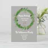 Wintergrün New Zuhause Happy Holidays Feiertagskarte (Stehend Vorderseite)