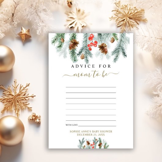 Wintergrün-Ratschlag für Mama-Kinderdusche Begleitkarte