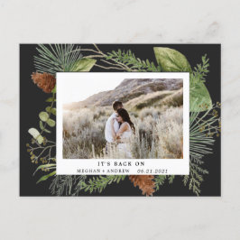 Wintergrün Save the Date Foto Postkarte