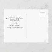 Wintergrün Save the Date Foto Postkarte (Rückseite)