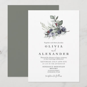 Wintergrün und Beeren Hochzeitseinladung Einladung