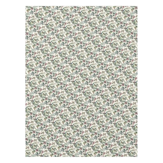 Wintergrün und Berries Rustikale Weihnachten Tischdecke (Vorderseite)