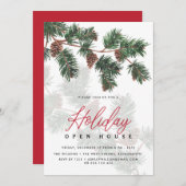 Wintergrün und Cones | Ferienhaus Einladung (Vorne/Hinten)