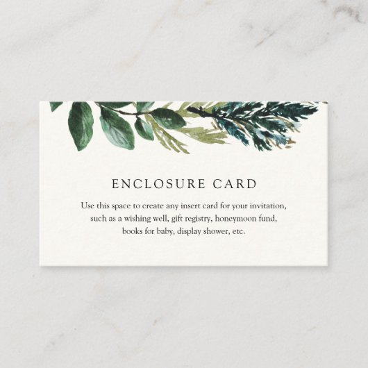 Wintergrün und Karierte Eintrittskarte Begleitkarte (Vorderseite)