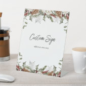 Wintergrün und Schneeflocke, individuelles Textdie Sockelschild (In SItu)