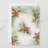 Wintergrün Weihnachten Moderne Weihnachtszeit Einladung (Rückseite)