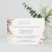 Wintergrün Weihnachten Rote Hochzeit Details Begleitkarte (Stehend Vorderseite)