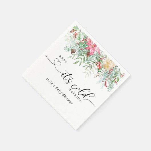 Wintergrüne Babydusche Serviette (Ecke)