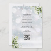 Wintergrüne Blumen Hochzeit QR-Code Save The Date (Rückseite)