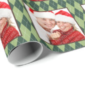 Wintergrüne Raute Muster für Foto Geschenkpapier (Rolleneckpunkt)