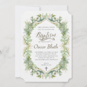 Wintergrüne Taufe Einladung (Vorderseite)