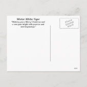 Wintergruss Winterweiße Tiger Feiertagspostkarte (Rückseite)