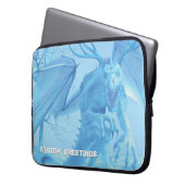 Wintergrüße. Eisdrache mit Geweih Laptopschutzhülle (Vorderseite Links)