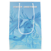 Wintergrüße. Eisdrache mit Geweih Mittlere Geschenktüte (Rückseite)