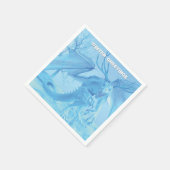 Wintergrüße. Eisdrache mit Geweih Serviette (Ecke)