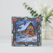 Wintergrüße-Hütte Feiertagskarte (Stehend Vorderseite)