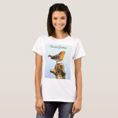 Wintergrüße. Robin singend T-Shirt (Vorne ganz)