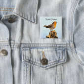 Wintergrüße. Rotkehlchen singt Button (Beispiel)