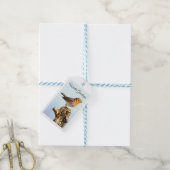 Wintergrüße. Rotkehlchen singt  Geschenkanhänger (Mit Garn)