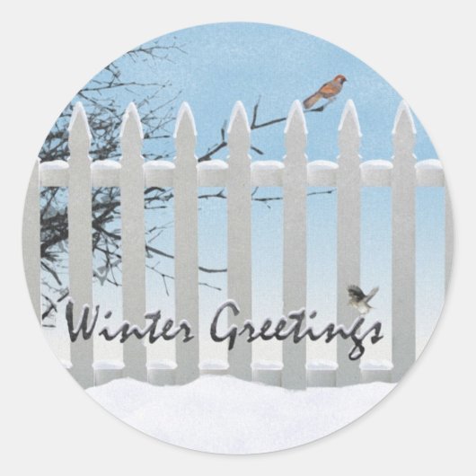 Wintergrüße Runder Aufkleber (Vorderseite)