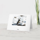 Wintergrusskarte für Weißes Schwanz (Buck) Karte (Rückseite)