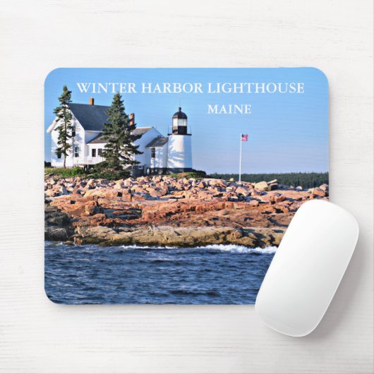 Winterhafen Leuchtturm, Maine Mousepad (Mit Mouse)