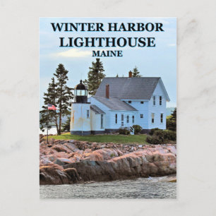 Winterhafen Leuchtturm, Maine Postcard Postkarte
