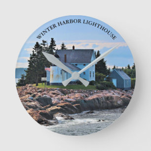 Winterhafen Leuchtturm, Maine Wall Uhr