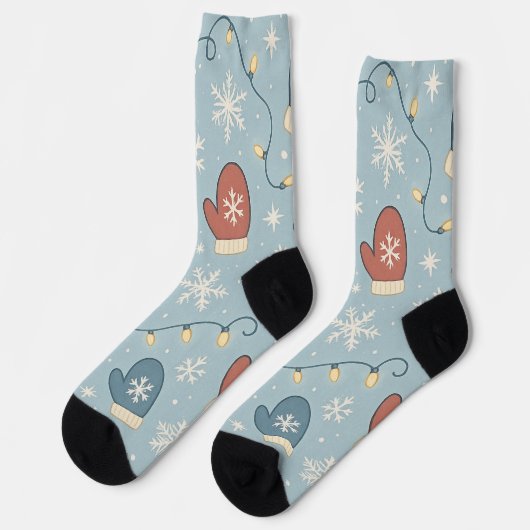Winterhandschuhe & Schneeflocken Muster – Gemütlic Socken (Linkes Detail)
