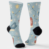 Winterhandschuhe & Schneeflocken Muster – Gemütlic Socken (Gewinkelt)