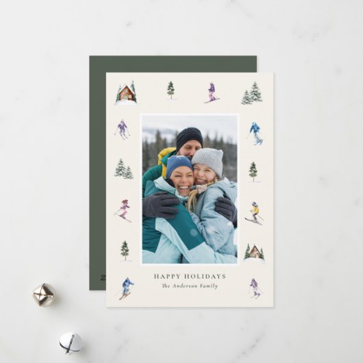 WINTERHÄNGE Foto Feiertagskarte (Vorderseite/Rückseite Beispiel)