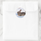 Winterhase Runder Aufkleber (Tasche)