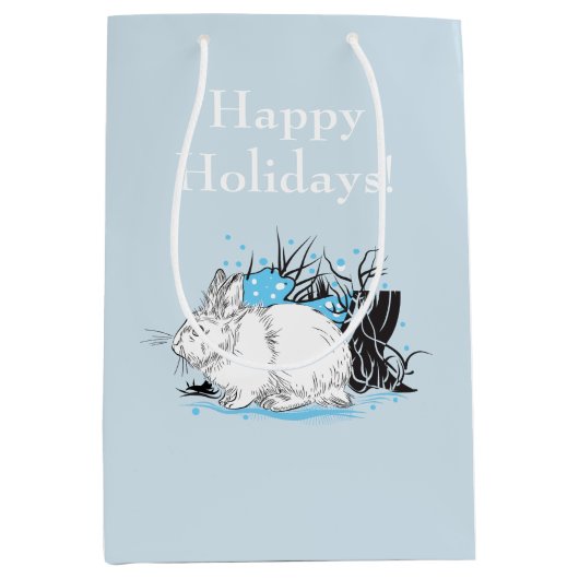 Winterhasen Mittlere Geschenktüte (Vorderseite)