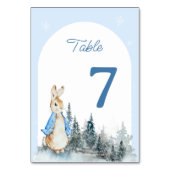 Winterhasen-Tischnummer Tischnummer (Rückseite)