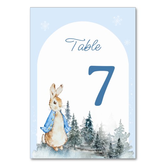 Winterhasen-Tischnummer Tischnummer (Rückseite)