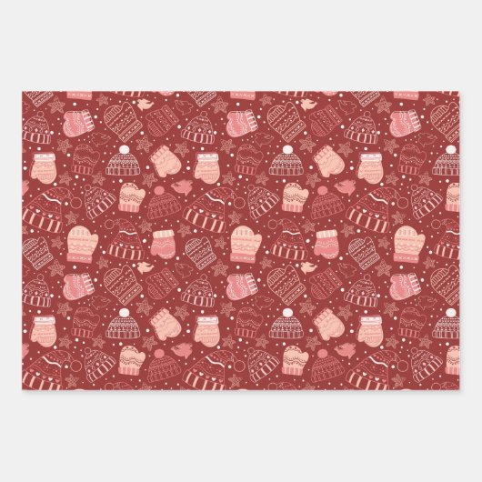 Winterhats & Mittens Geschenkpapier Set (Vorderseite 2)