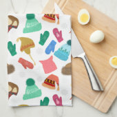 Winterhats und -beizen - handgezeichnet geschirrtuch (Viertel Falte)