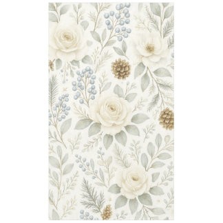 Winterhauch Blumen & Zapfen Tischdecke