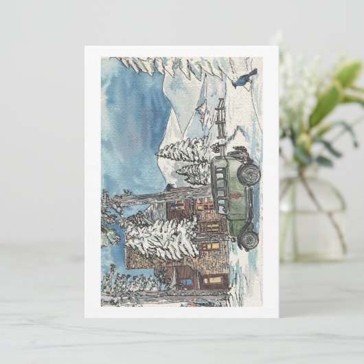 Winterhaus Einladung (Stehend Vorderseite)