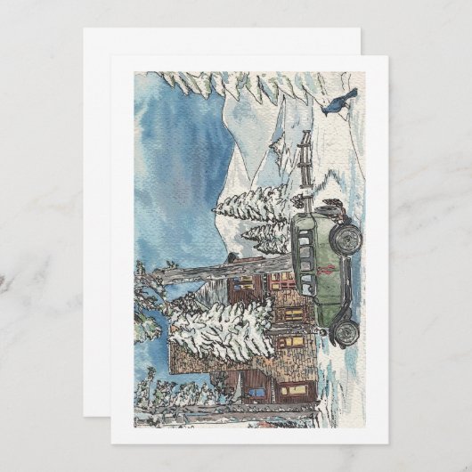 Winterhaus Einladung (Vorne/Hinten)