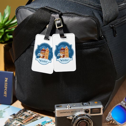 Winterhaus im Schnee Gepäckanhänger