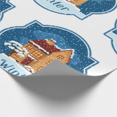 Winterhaus im Schnee Geschenkpapier (Ecke)