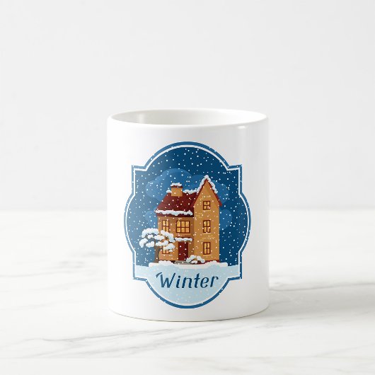 Winterhaus im Schnee Kaffeetasse
