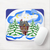 Winterhaus im Wald Mousepad (Mit Mouse)