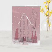 Winterhaus Karte (Gelbe Blume)